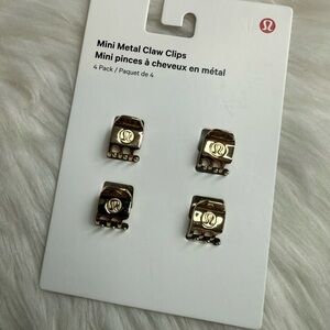 Lululemon Mini Metal Claw Clips 4 Pack gold New